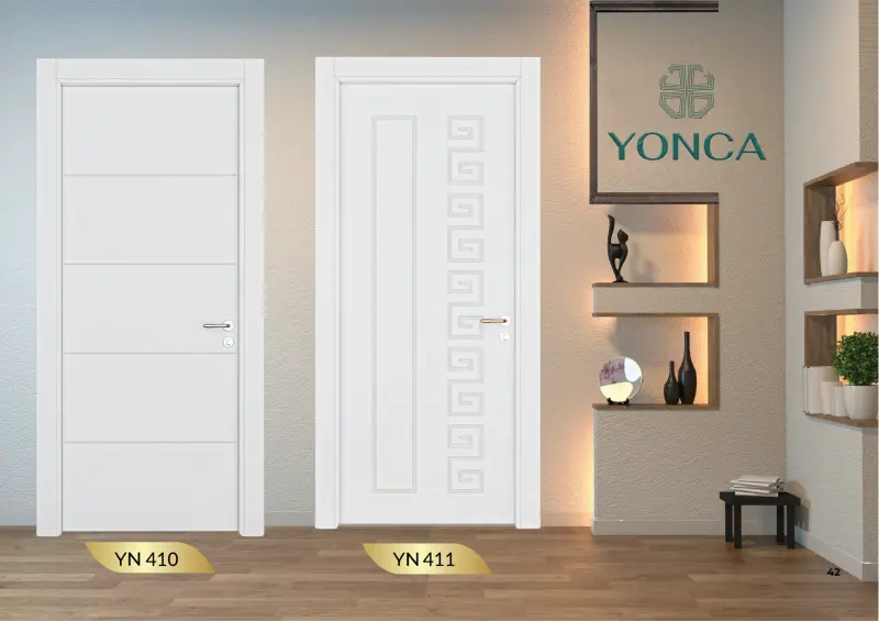YN410 – YN411 yatay çizgili ve grek desenli iç kapı — Yonca Orman Ürünleri kapak kataloğu