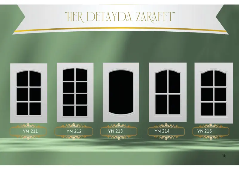 YN211 – YN215 çıtalı camlı kapaklar — Yonca Orman Ürünleri kapak kataloğu