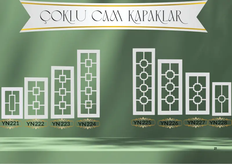 YN221 – YN228 çoklu cam kapaklar — Yonca Orman Ürünleri kapak kataloğu
