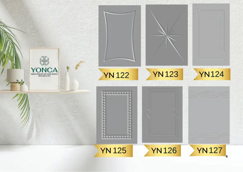 YN122 – YN127 desenli membran kapaklar — Yonca Orman Ürünleri kapak kataloğu