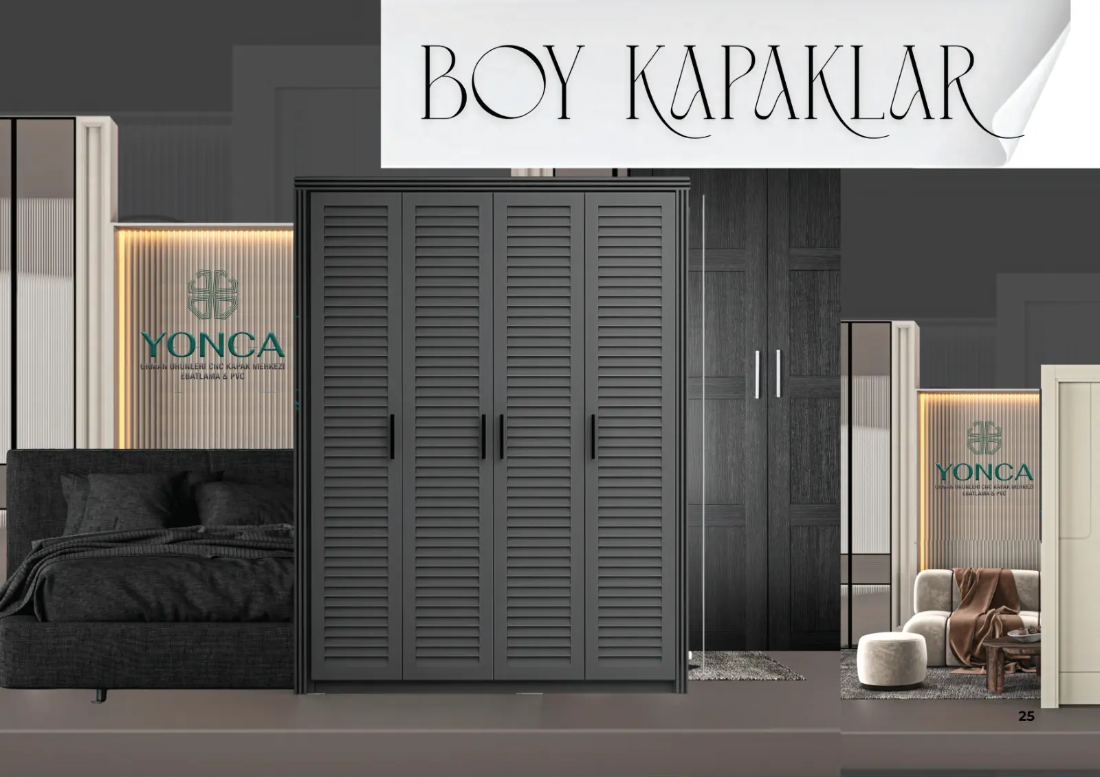 Gardırop Boy Kapakları — Gardırop boy kapakları — antrasit panjur gardırop