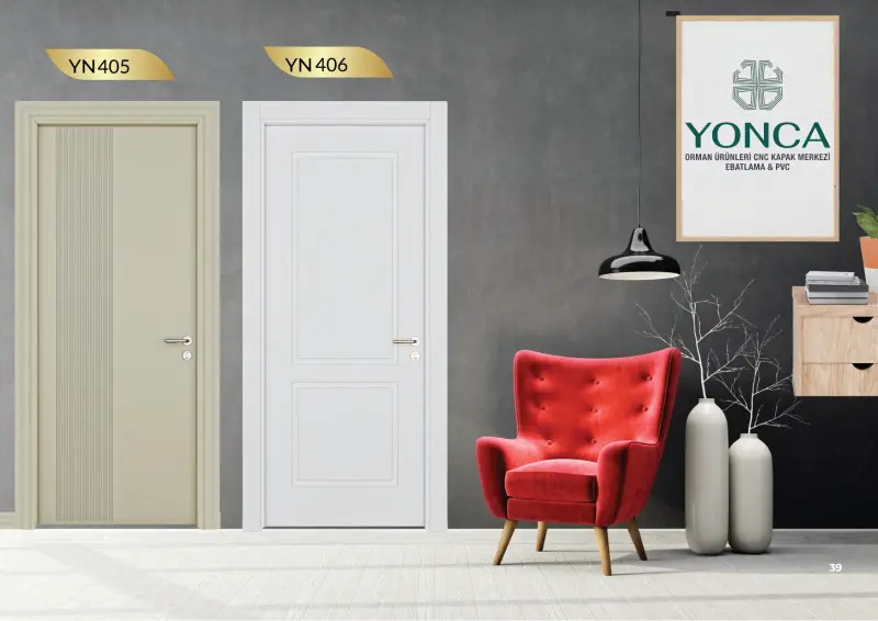 YN405 – YN406 krem ve beyaz iç kapı — Yonca Orman Ürünleri kapak kataloğu